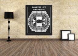 Vintage Bankers Life Fieldhouse Diagram Art Print Pacers Stadium Home Decor - thumbnail 1