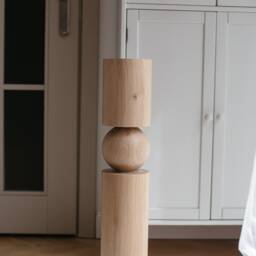 Handmade Turned Wood Table Leg - H690mm - Unfinished Baltic Birch, Oak, Ash Wood - thumbnail 2