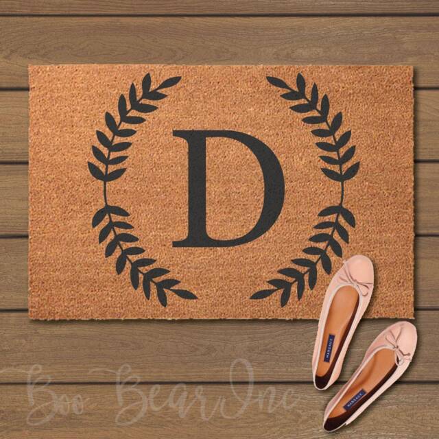 Initial With Flourish Doormat - Welcome Mats- Fun Doormats Customized Door Mats