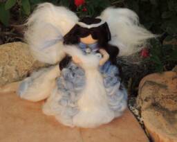 Needle Felted Wool Fairy Crystal Angel Waldorf Inspired By Rebecca Varon With Swarovski Crystals