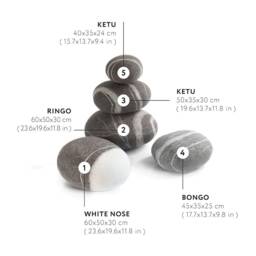 Pouf Felted Wool Stone Ottoman Soft Rock Set #1 - thumbnail 2
