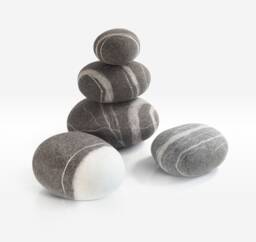 Pouf Felted Wool Stone Ottoman Soft Rock Set #1