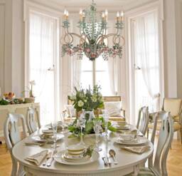 Gorgeous Firenze Chandelier Hand Forged Wrought Iron With Painted Flowers