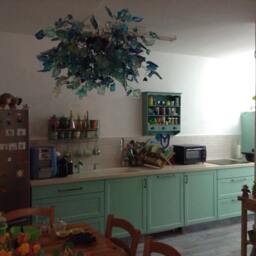 Large Hanging Chandeliers With Sea Color Flowers & Leaves For Dining Room, Living Room - thumbnail 4