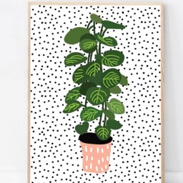 Polka Dot Plant Print, Indoor Wall Art, Plants, Kitchen Bedroom House Plant, Fake Plant, Print - thumbnail 2