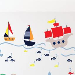 Kids Room Decals, Nautical Ocean Wall Decals - Sea Life Nursery Decor - thumbnail 2