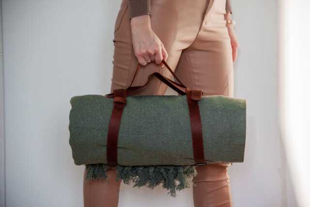 Leather Blanket Carrier, Picnic Strap, Blanket Roll, Custom Strap, Mat Carrier - image 1