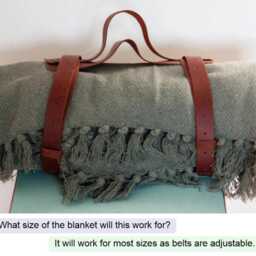 Leather Blanket Carrier, Picnic Strap, Blanket Roll, Custom Strap, Mat Carrier - thumbnail 3