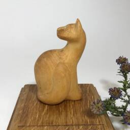 "Hand Carved Wooden Figurine ""Cat" - thumbnail 4