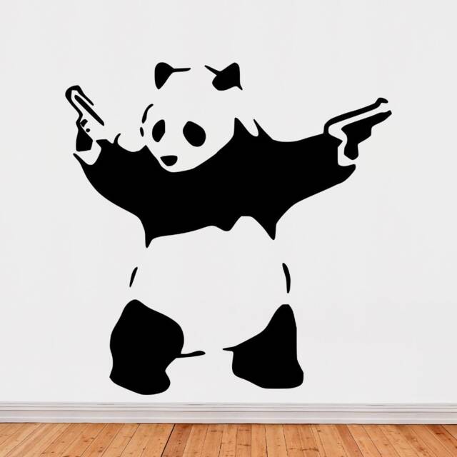 Banksy Panda Vinyl Wall Decal - Living Room Art - image 1