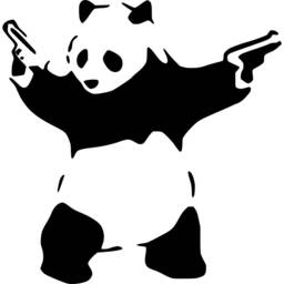 Banksy Panda Vinyl Wall Decal - Living Room Art - thumbnail 2