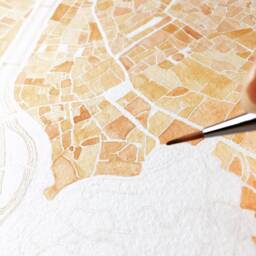 Rome Watercolor Map & Architectural Sketch Print Italy City Block Plan - Art Print Wedding Graduation Gift European Italian Travel Art - thumbnail 2