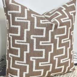 Luxury Taupe White Cushion For A Bed, Beds, Sofa, Sofa Set, Bed Textured Cushion, Scatter Cushion - Style No. 184 - thumbnail 3