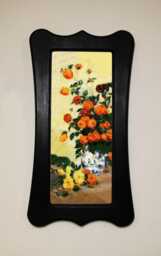 Black Wooden Framed Picture, Art Nouveau Style, Claude Monet, Dahlias, Print, Wall Hanging Home Decor - thumbnail 1