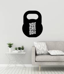 Kettlebell Vinyl Wall Decal Home Gym Inspirational Quote Fitness Bodybuilding Stickers Mural - #3048Di - thumbnail 1