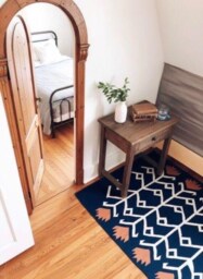 Handmade Flatweave Kilim Rug Royal Blue Carpet, Boho Decor - thumbnail 4
