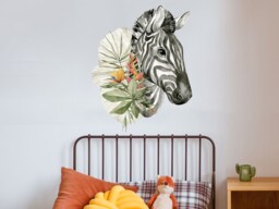 Watercolour Zebra Wall Sticker Pack, Jungle Stickers, Safari Room Decor - thumbnail 1