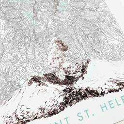 Mount St Helens Topographic Map & Mountain Sketches Washington - Art Print Pacific Northwest Cascade Range Volcano - thumbnail 3