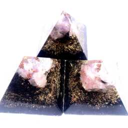 Orgone Pyramid Set, Copper Quartz Crystal, Emf Protection - thumbnail 3