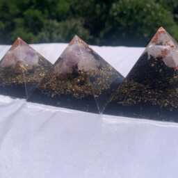 Orgone Pyramid Set, Copper Quartz Crystal, Emf Protection - thumbnail 4