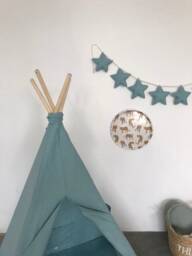 Linen Star Garland Patina Nursery Decor - 250 cm - thumbnail 1
