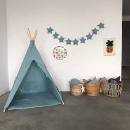 Linen Star Garland Patina Nursery Decor - 250 cm - thumbnail 2
