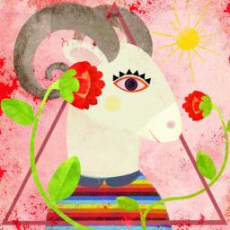 Aries - Zodiac Sign, Limited Edition Print, Archival, Wall Art, Handmade, 23x23 - thumbnail 3