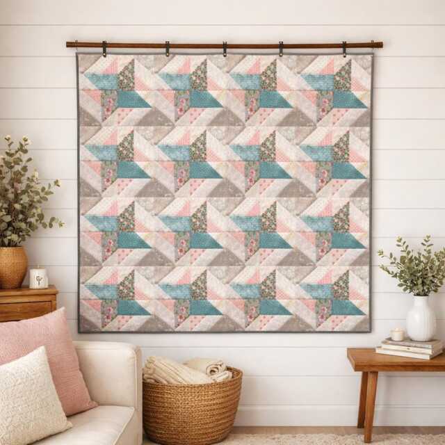 Radiant Galaxy Quilt Pattern - Starburst Patchwork Throw - Digital PDF Download - image 1
