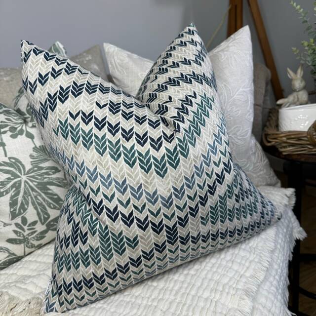 Modern Design Cushion Cover, Decorative Sofa Pillow Teal - Beige Chair Scatter Cover 18 - image 1