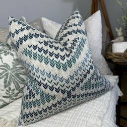 Modern Design Cushion Cover, Decorative Sofa Pillow Teal - Beige Chair Scatter Cover 18 - thumbnail 1