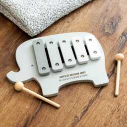 Personalised Wooden Elephant Xylophone Musical Toy, Birthday Gift - Lc1011 - thumbnail 1