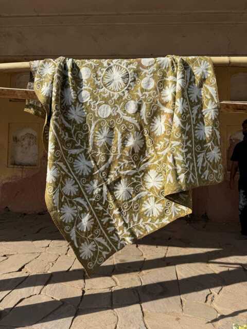 Bohemian Suzani Kantha Quilt - Handcrafted Cotton Bedspread - image 1