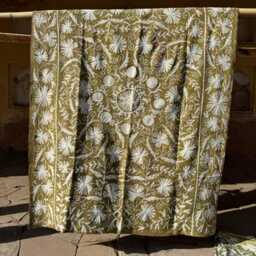 Bohemian Suzani Kantha Quilt - Handcrafted Cotton Bedspread - thumbnail 4