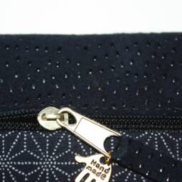 Pencil Case Leather & Fabric Japanese Blue Unique - thumbnail 2