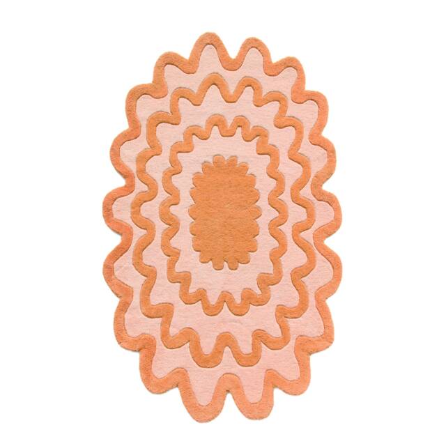 Burst Hand Tufted Wool Rug, Colorful Irregular Area Rug - image 1