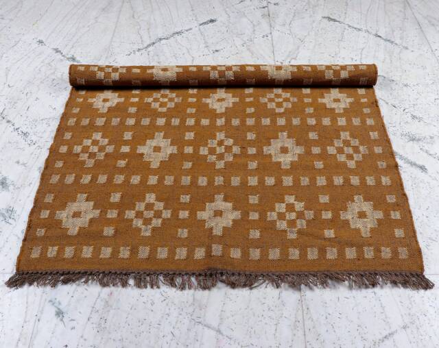 Hand Knotted Wool Jute Rug Traditional Persian Kilim Design - image 1