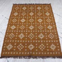 Hand Knotted Wool Jute Rug Traditional Persian Kilim Design - thumbnail 3