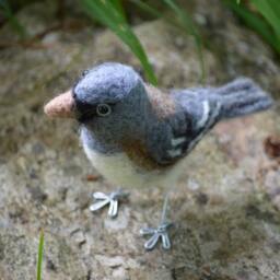 Mr. Dark-Eyed Junco, Needle Felted Bird Sculpture - thumbnail 3