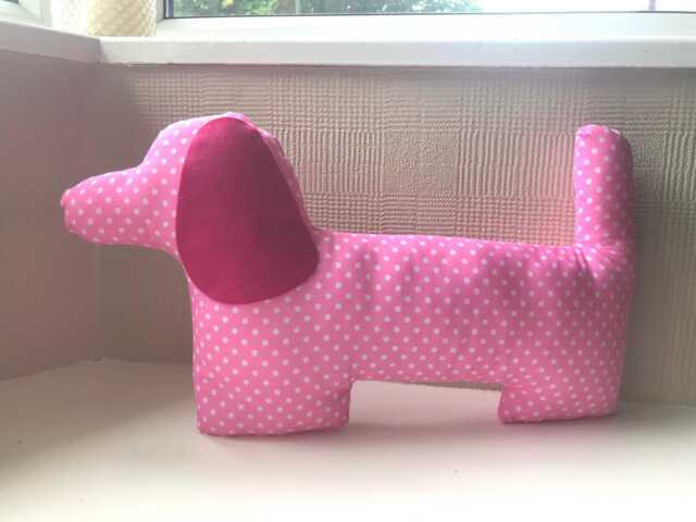 Dachshund Cushion Sausage Dog Gift For Lover Her Owner Girls Bedroom Decor Pink Dots - image 1