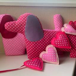 Dachshund Cushion Sausage Dog Gift For Lover Her Owner Girls Bedroom Decor Pink Dots - thumbnail 3
