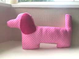 Dachshund Cushion Sausage Dog Gift For Lover Her Owner Girls Bedroom Decor Pink Dots - thumbnail 1