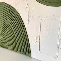 Plaster Wall Art, Set Of 2, Textured Canvas, White Painting, Painted 3D, Minimalist Decoration, Home Decor - thumbnail 3