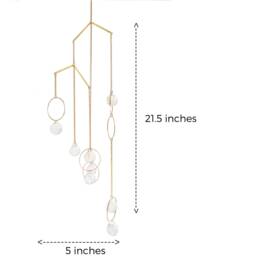Hanging Air Plant Holder Mobile, Brass Crystal Suncatcher, Geometric Hanger, Display, Gift Ideas - thumbnail 2