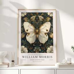William Morris Print, Art, Exhibition Poster, Butterfly Gifts, Decor, Art Print, Butterfly Wall - thumbnail 1