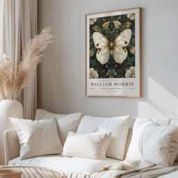 William Morris Print, Art, Exhibition Poster, Butterfly Gifts, Decor, Art Print, Butterfly Wall - thumbnail 2