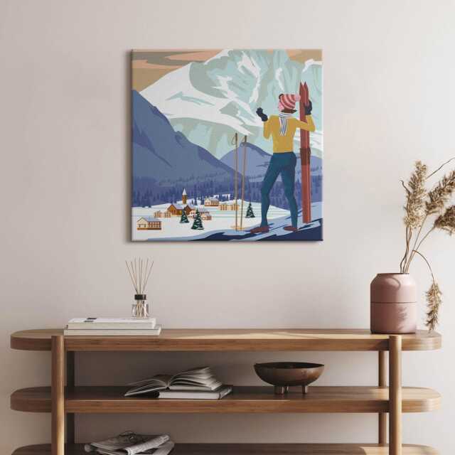 French Alps Poster Canvas, Wall Art Picture, Gray Decoration, Nature Canvas - image 1