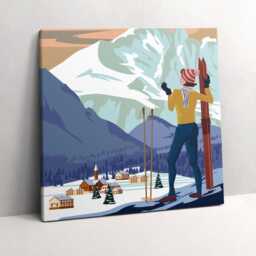 French Alps Poster Canvas, Wall Art Picture, Gray Decoration, Nature Canvas - thumbnail 2