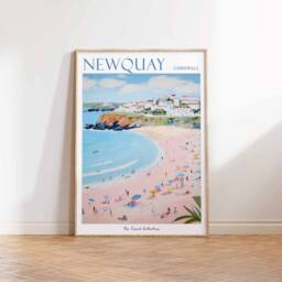 Newquay Cornwall Travel Poster British Seaside Art Print - thumbnail 3
