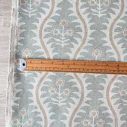 1698. Antoinette Duck Egg Block Print Linen Blend Cushion Cover - thumbnail 3