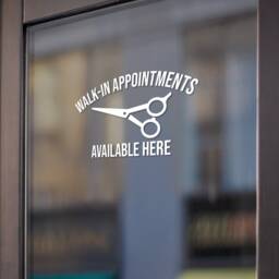 Small Walk in Appointments Available Here Window Door Barber Hair Salon Sticker - thumbnail 2